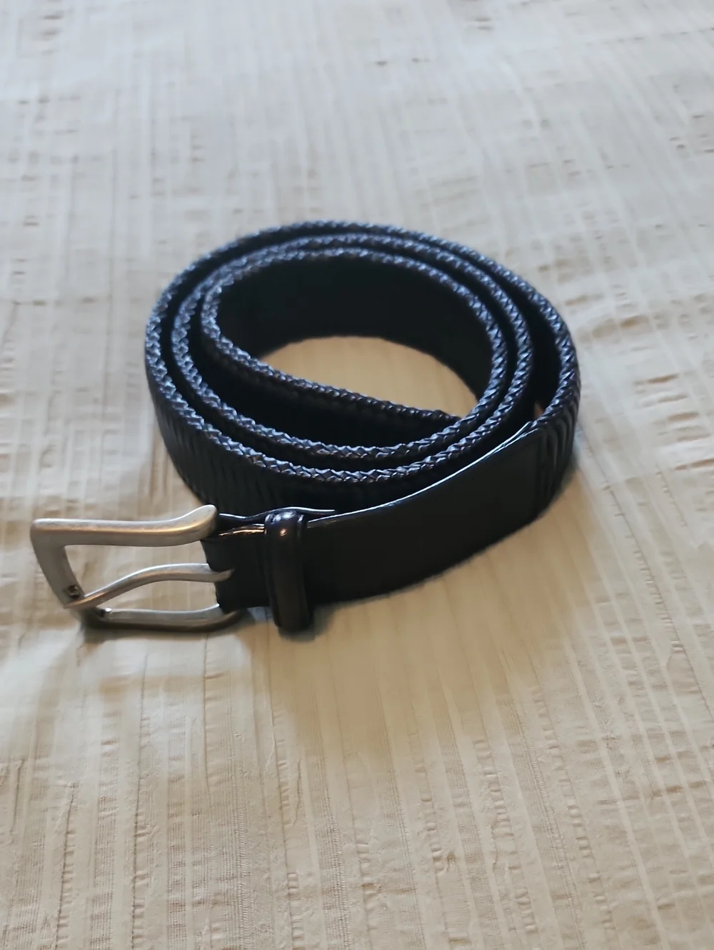 Tommy Bahama Classic Black Braided Leather Men's Belt